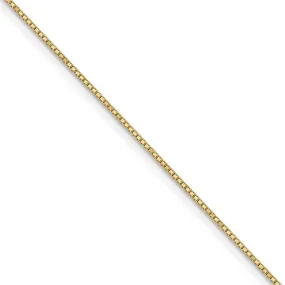 0.9mm 14k Yellow Gold Box Chain w/Spring Ring Necklace