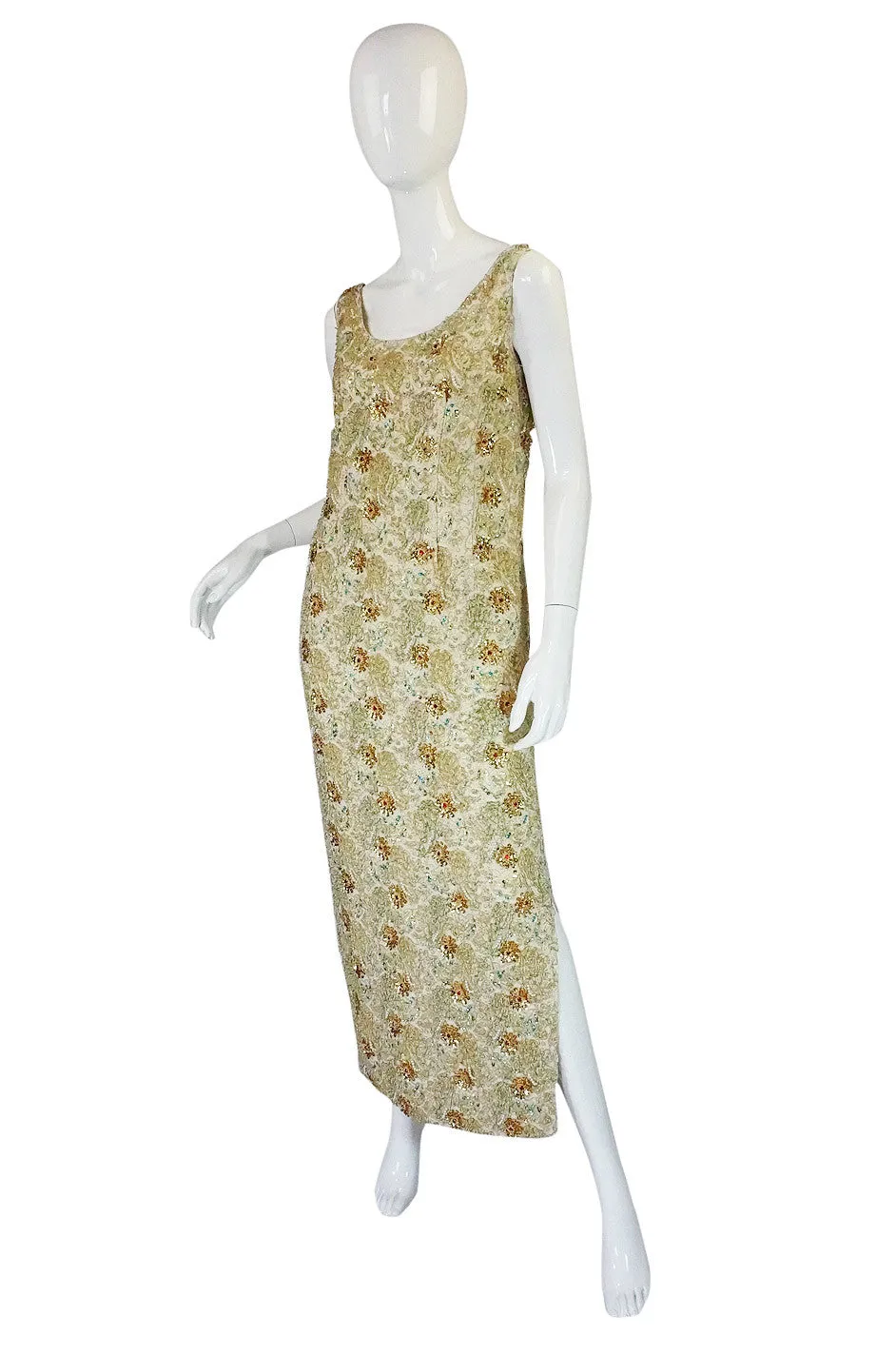 1950s Full Beaded Nat Allen Gown & Coat