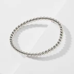 4MM BEADED METAL STRETCH BRACELET