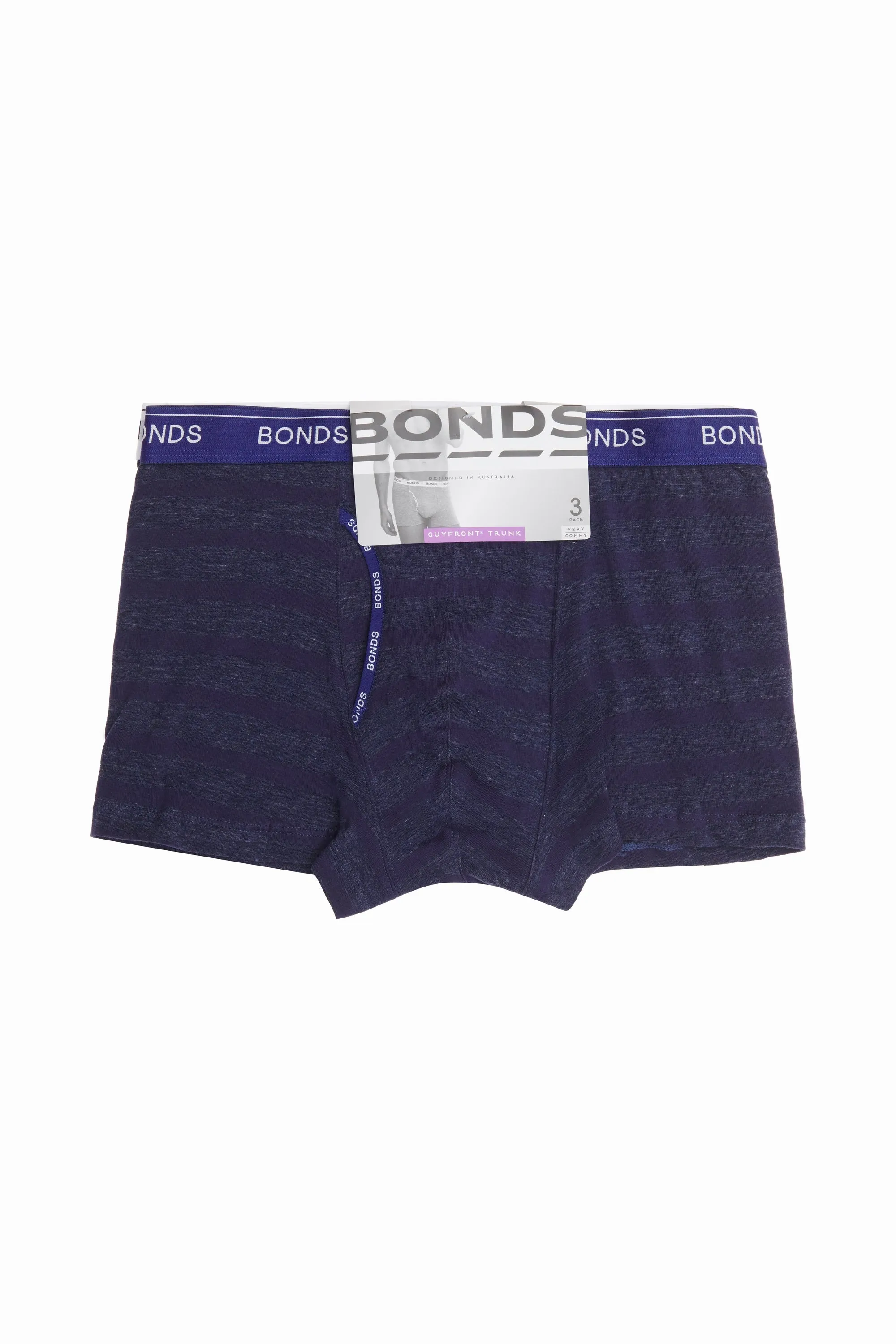 9 x Mens Bonds Guyfront Trunk Trunks Underwear – Navy Stripe 21C