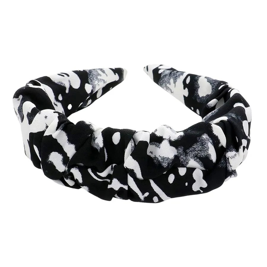 Abstract Patterned Pleated Headband