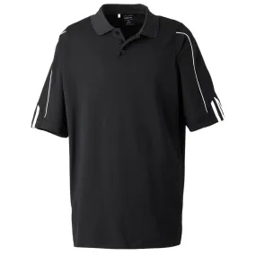 adidas Golf Men's ClimaLite Black S/S 3-Stripe Cuff Polo