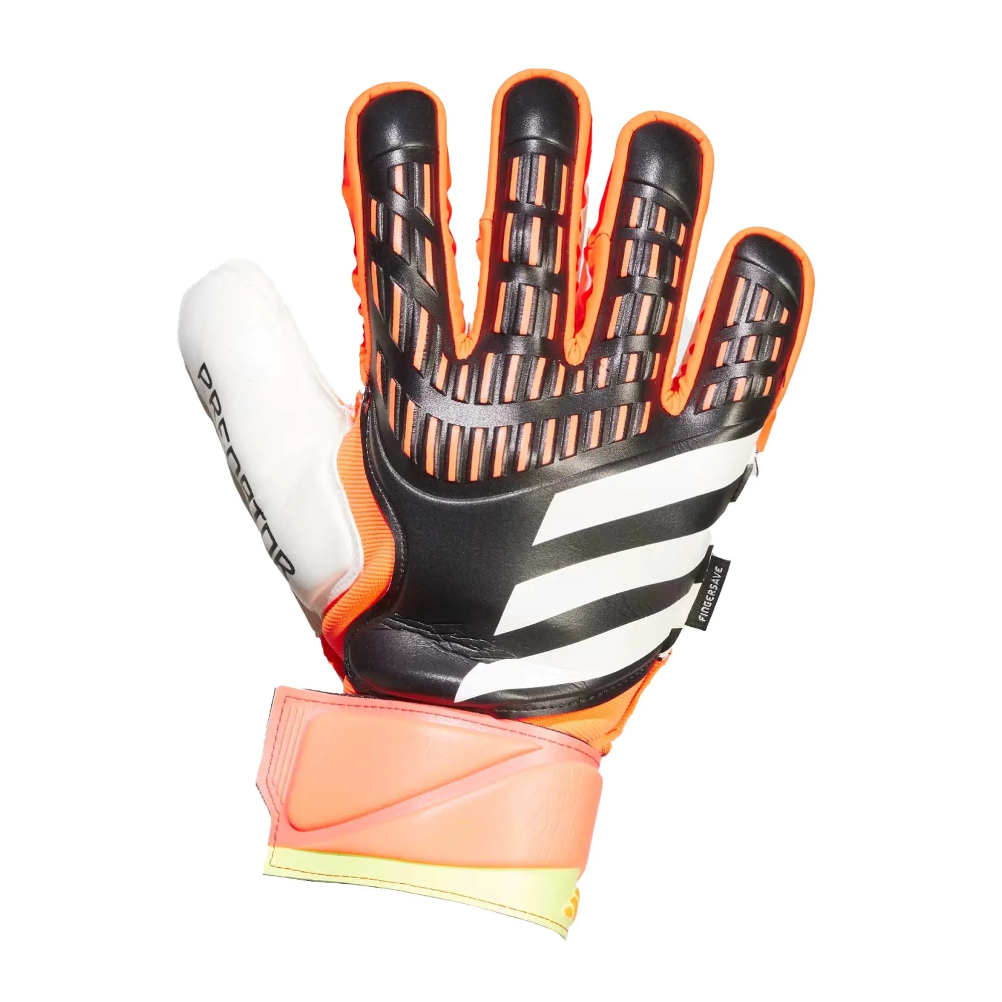 adidas Men's Predator Match Fingersave Goalkeeper Gloves Black/Orange/White