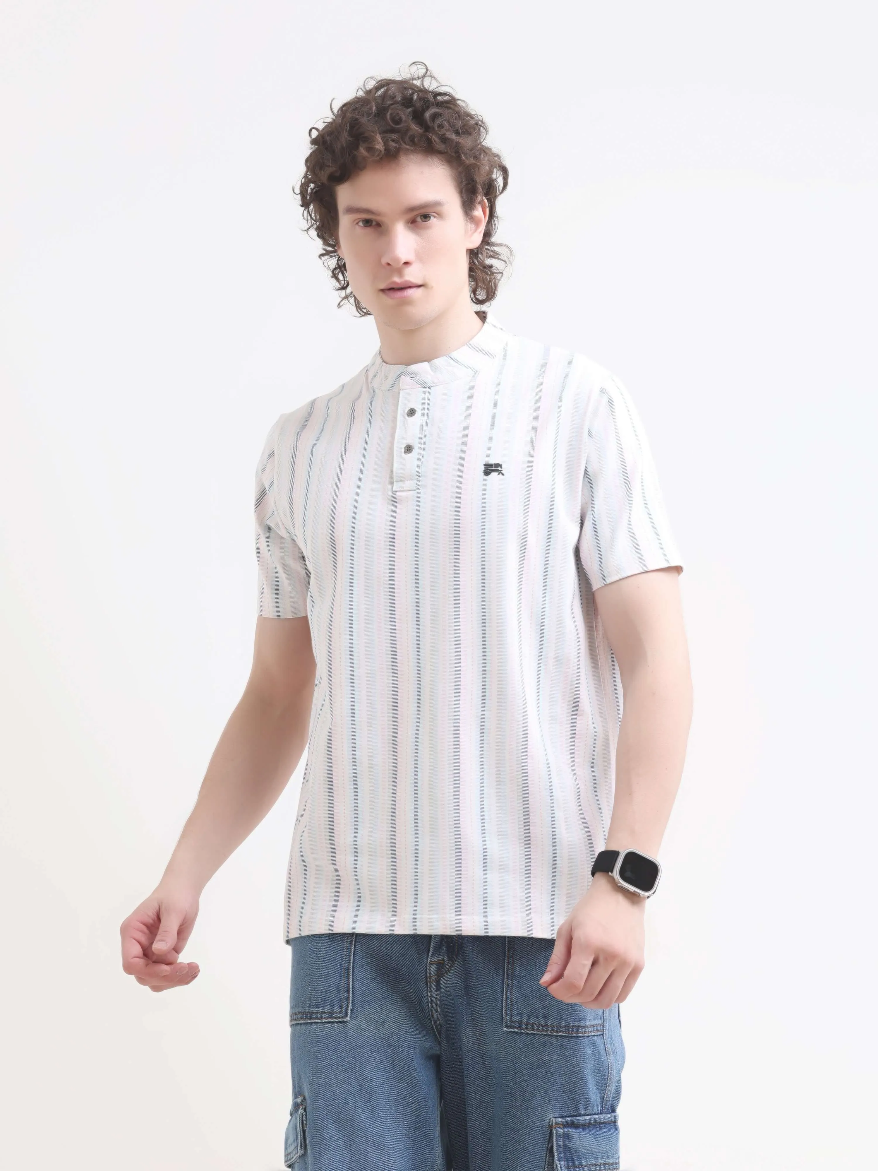 Adler stripe henley tshirt