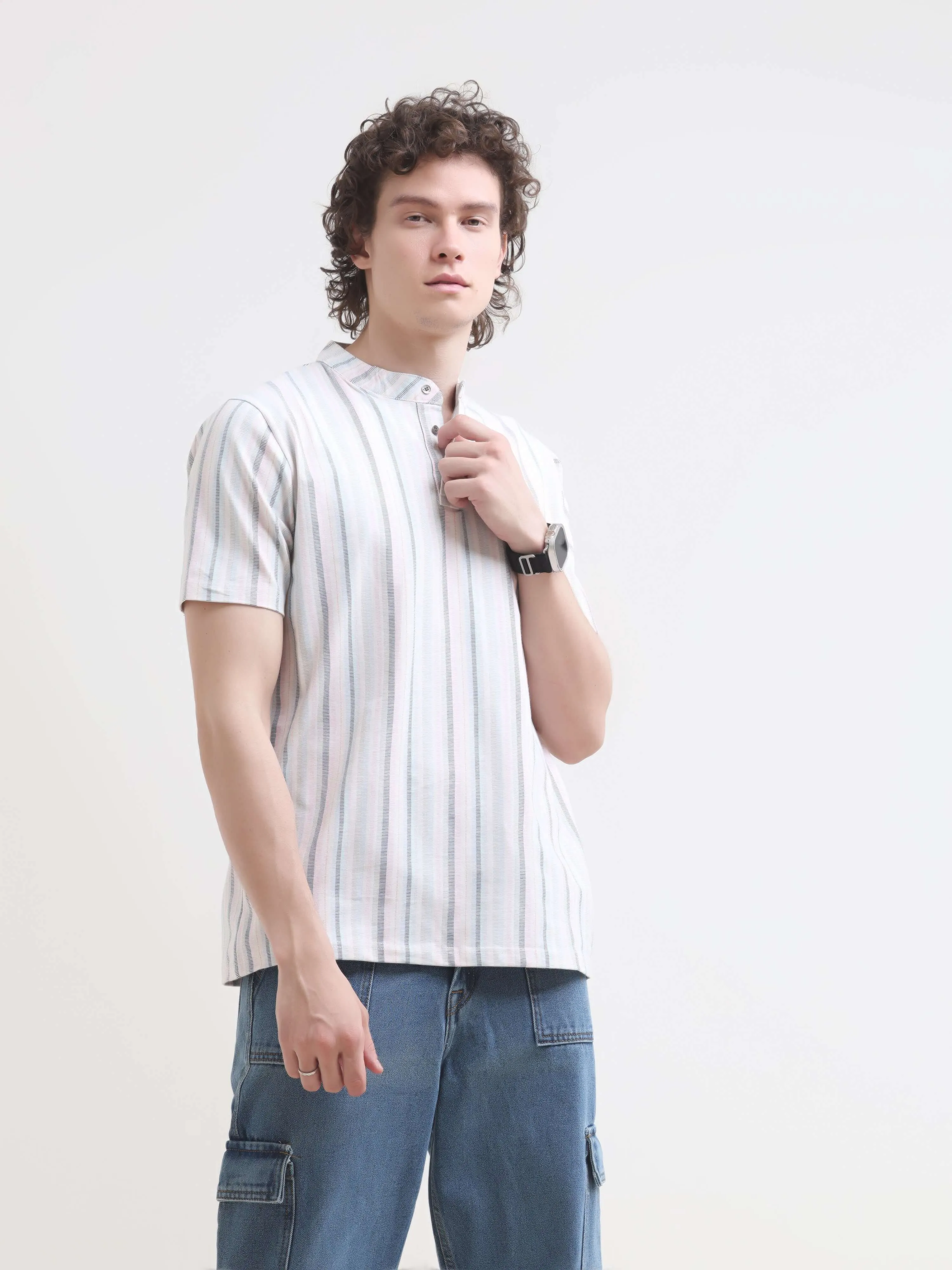 Adler stripe henley tshirt