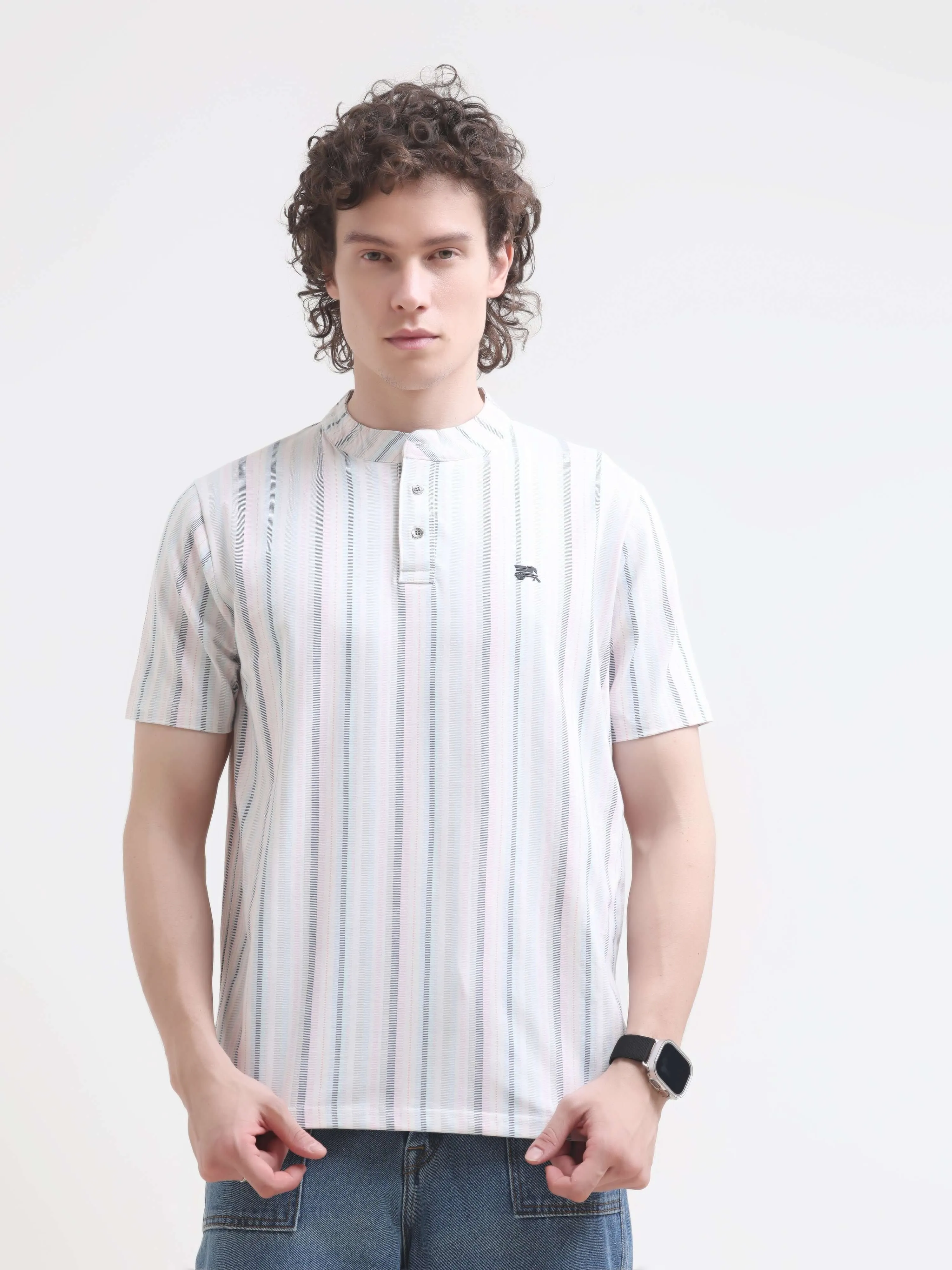 Adler stripe henley tshirt