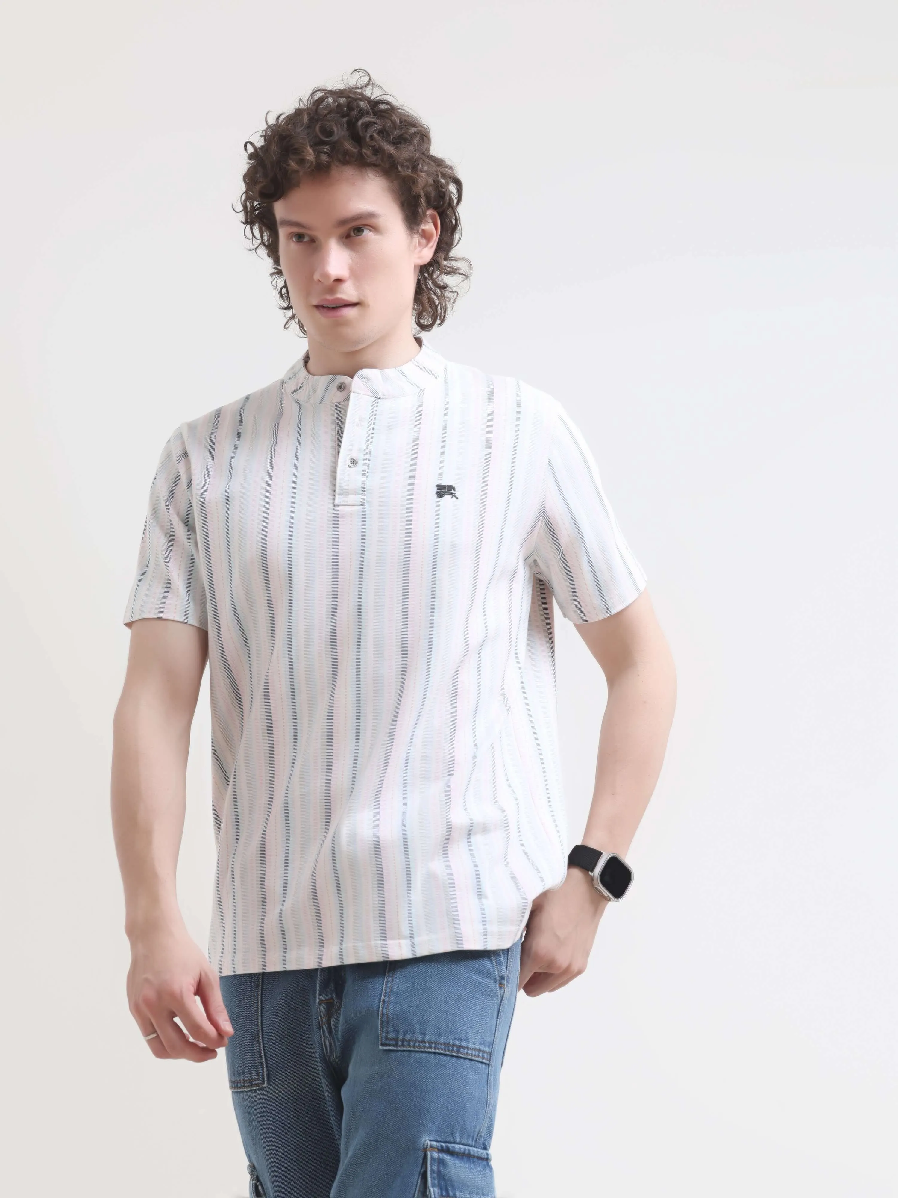 Adler stripe henley tshirt