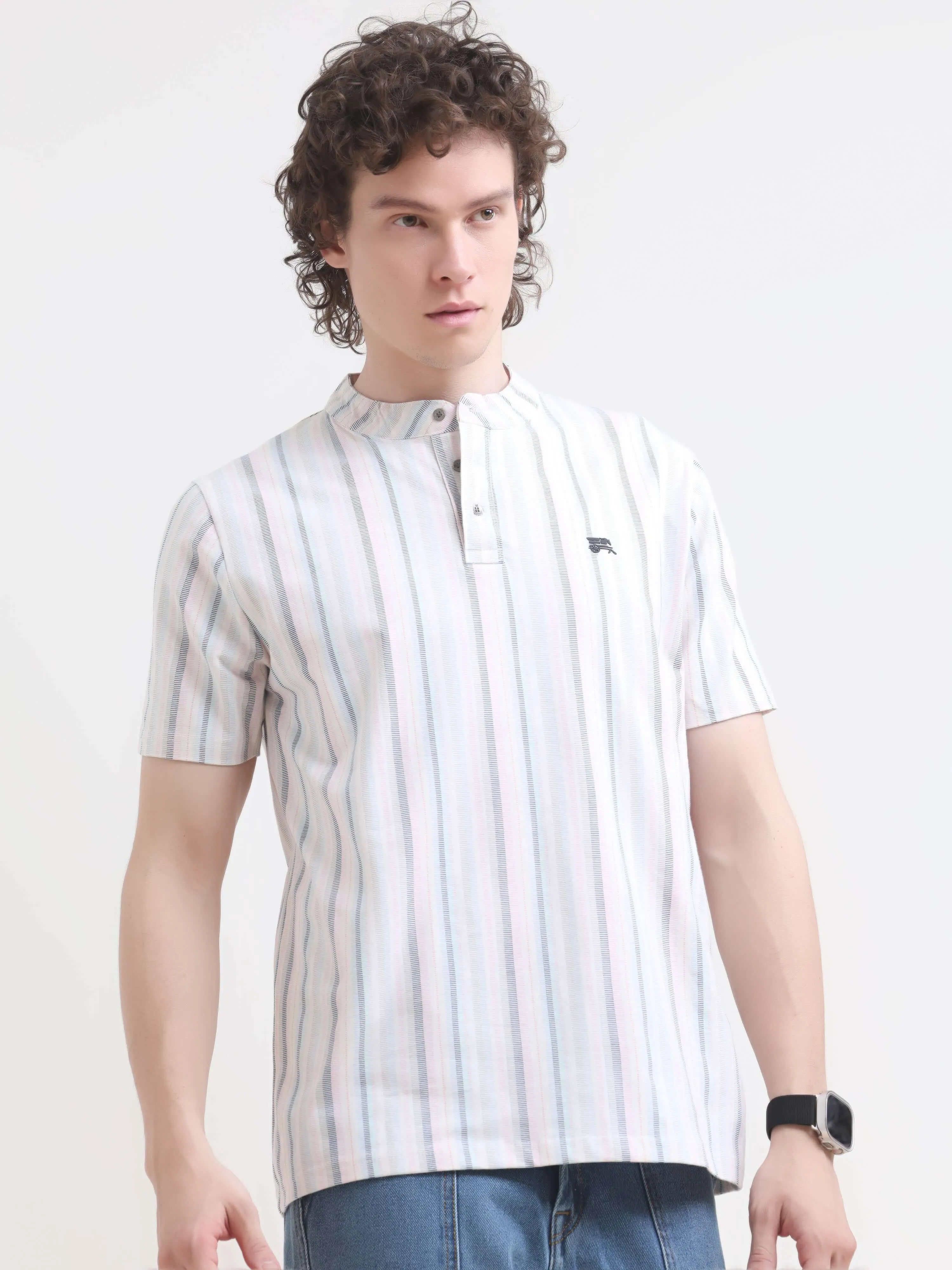 Adler stripe henley tshirt