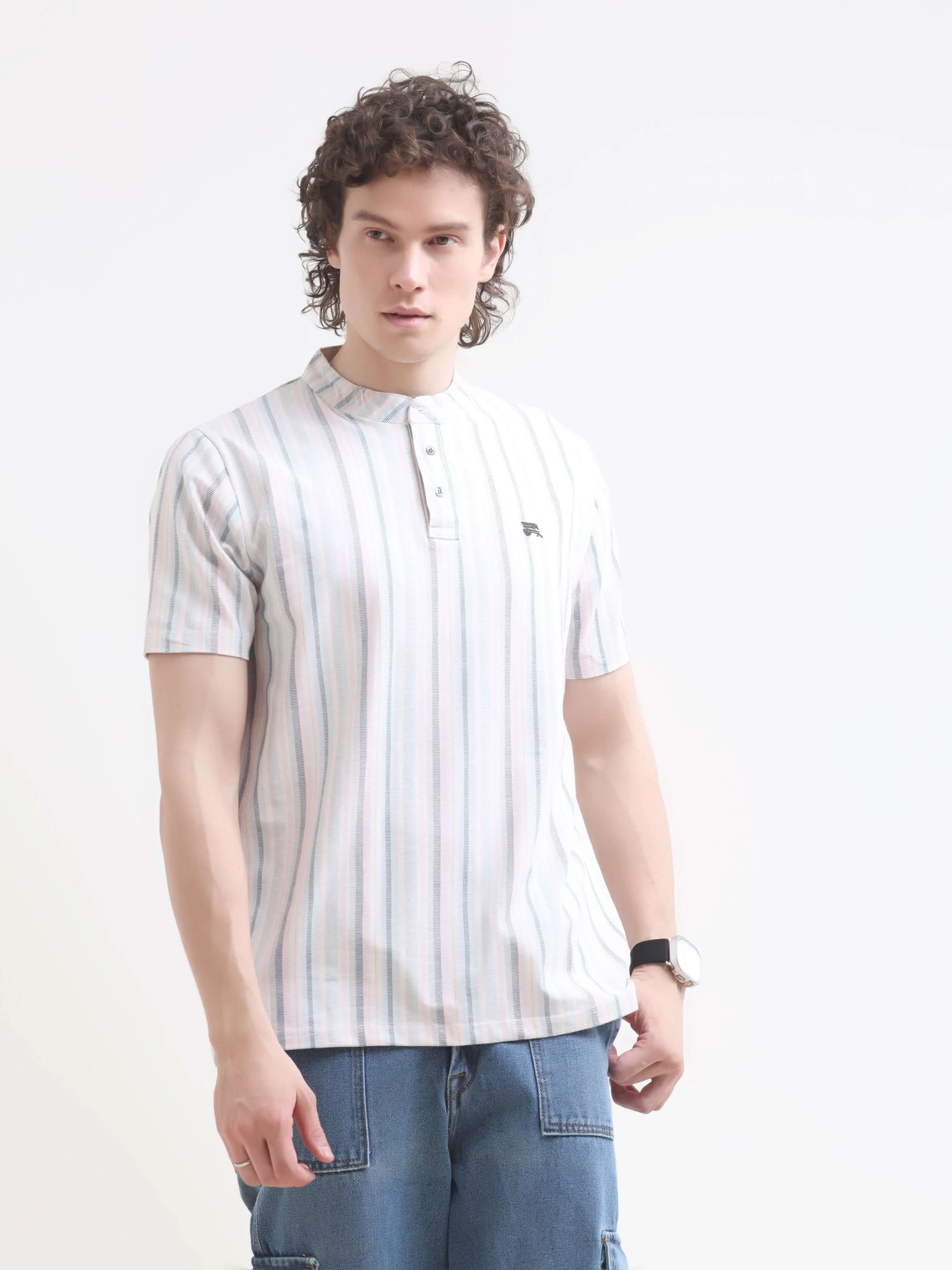 Adler stripe henley tshirt