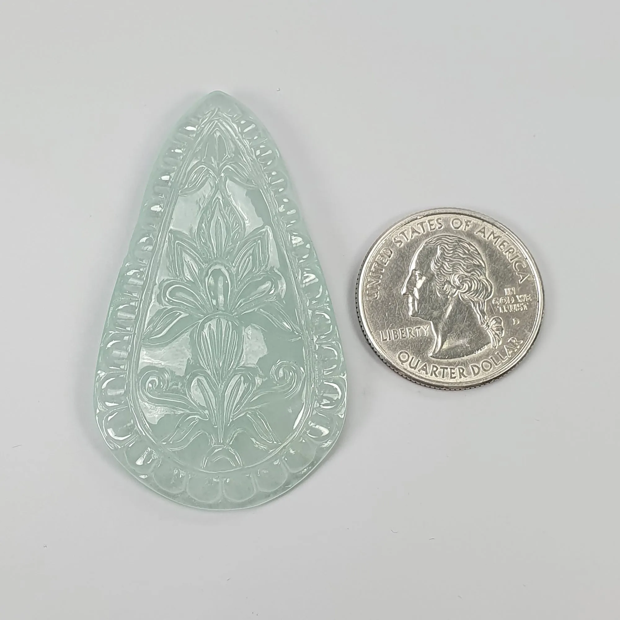 AQUAMARINE Gemstone Carving : 91.90cts Natural Untreated Blue Aquamarine Hand Carved Uneven Shape 56*32.5mm