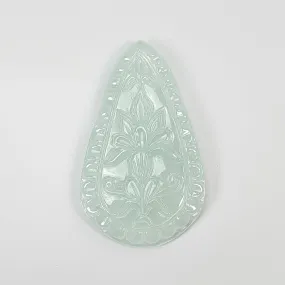 AQUAMARINE Gemstone Carving : 91.90cts Natural Untreated Blue Aquamarine Hand Carved Uneven Shape 56*32.5mm