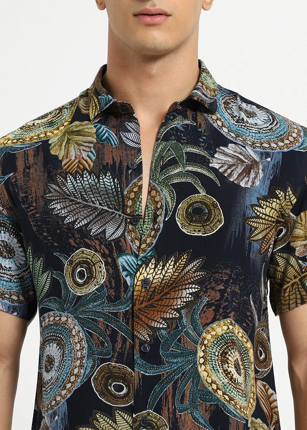 Areca Teal Feather shirt