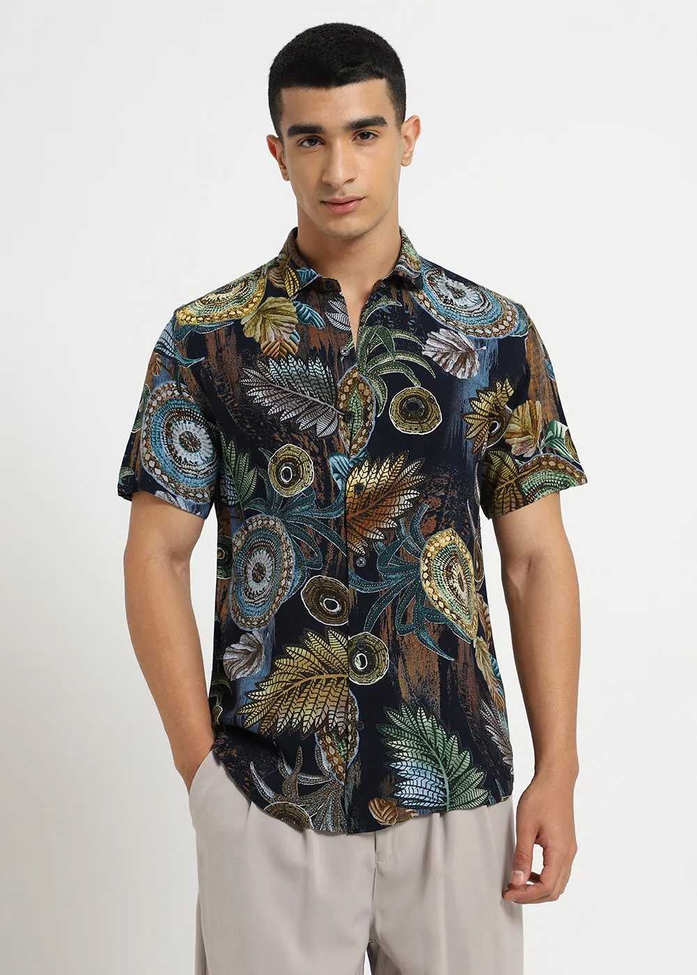 Areca Teal Feather shirt