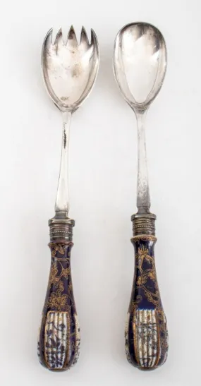 Arthur E. Furness Sheffield Imari Salad Servers, Set of 2