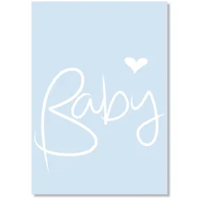 Baby script blue Card