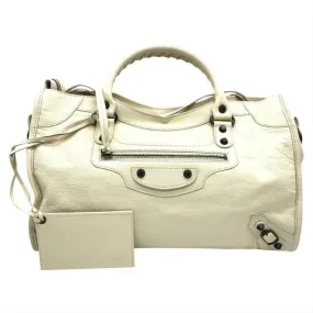 Balenciaga Classic City Tote Beige Leather Satchel