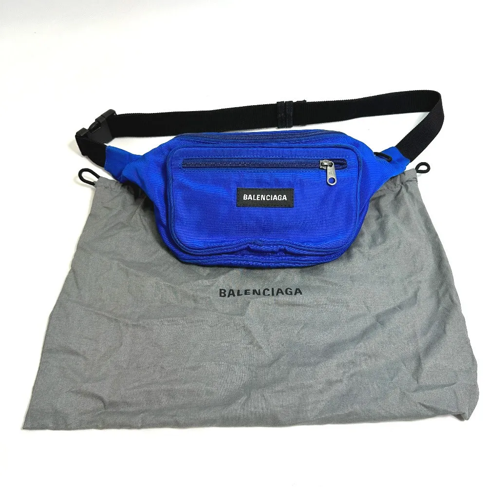 BALENCIAGA Sling bag 482389 Nylon blue Waist bag logo explorer mens Used Authentic