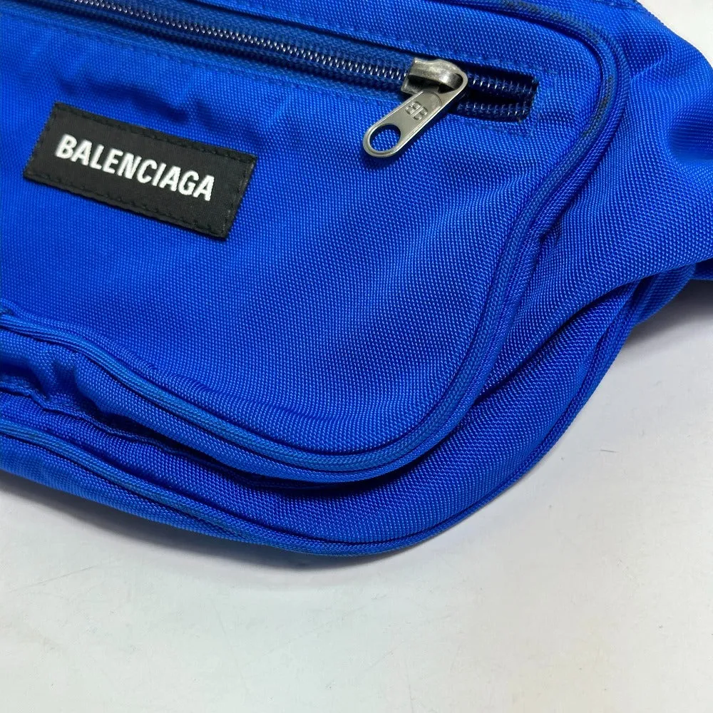 BALENCIAGA Sling bag 482389 Nylon blue Waist bag logo explorer mens Used Authentic