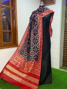 Black Banarasi Katan Suit