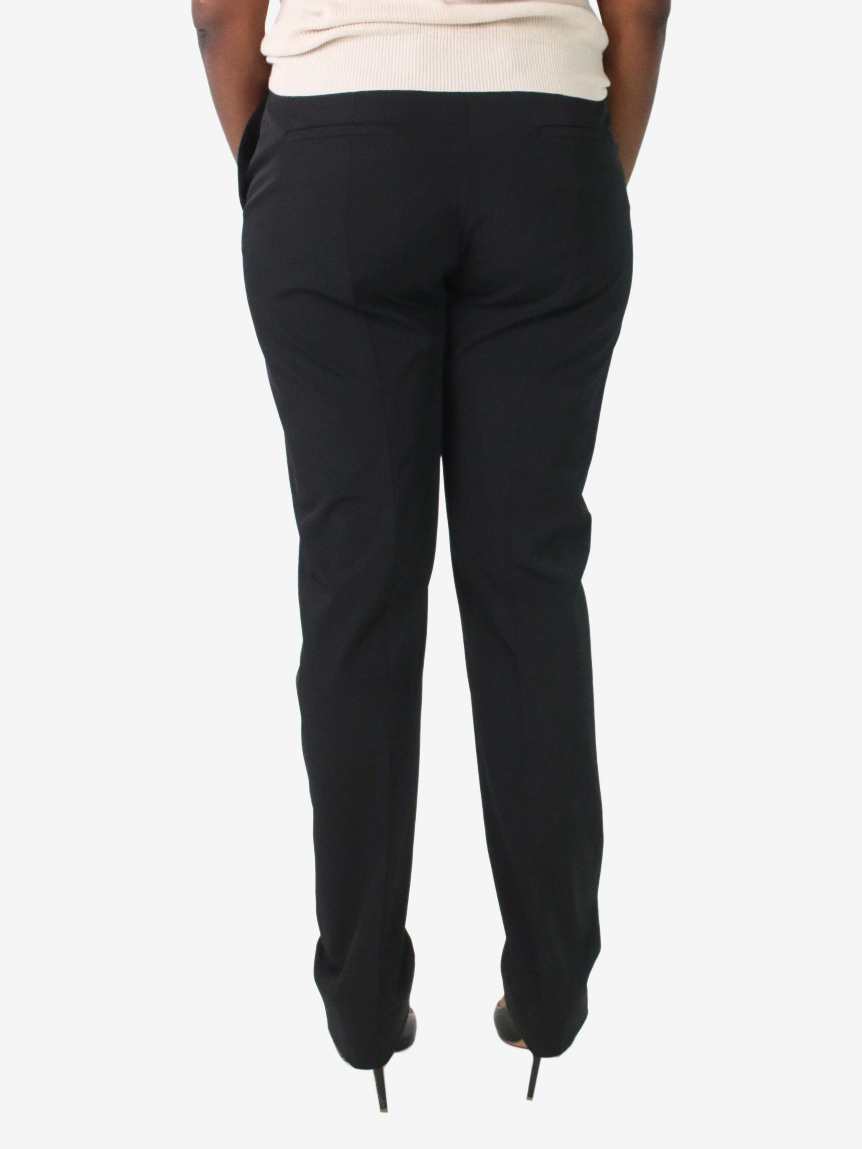 Black tailored straight-leg trousers - size IT 46