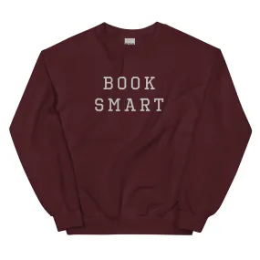 Book Smart Embroidered Sweatshirt-Maroon