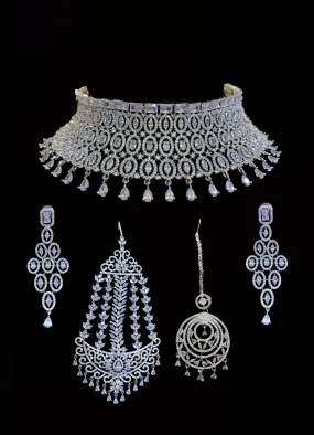 BR6 Netra cz bridal necklace set ( SHIPS IN 4 WEEKS )