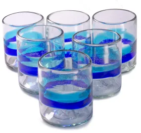 Cabo All Purpose in Banded Turquoise/Cobalt - 12 oz - Set of 6