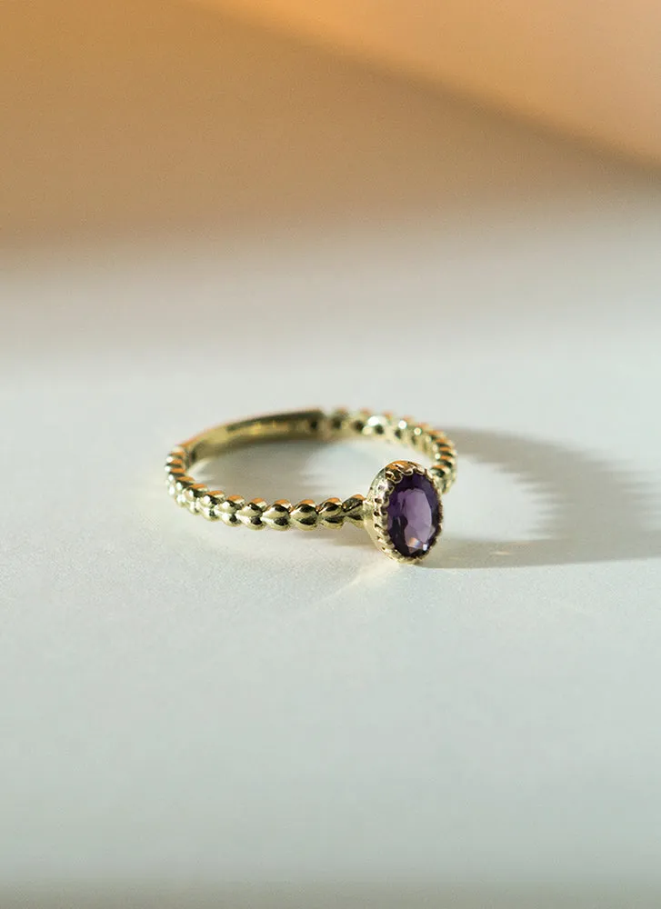 Caes amethyst february birthstone ring 14k gold