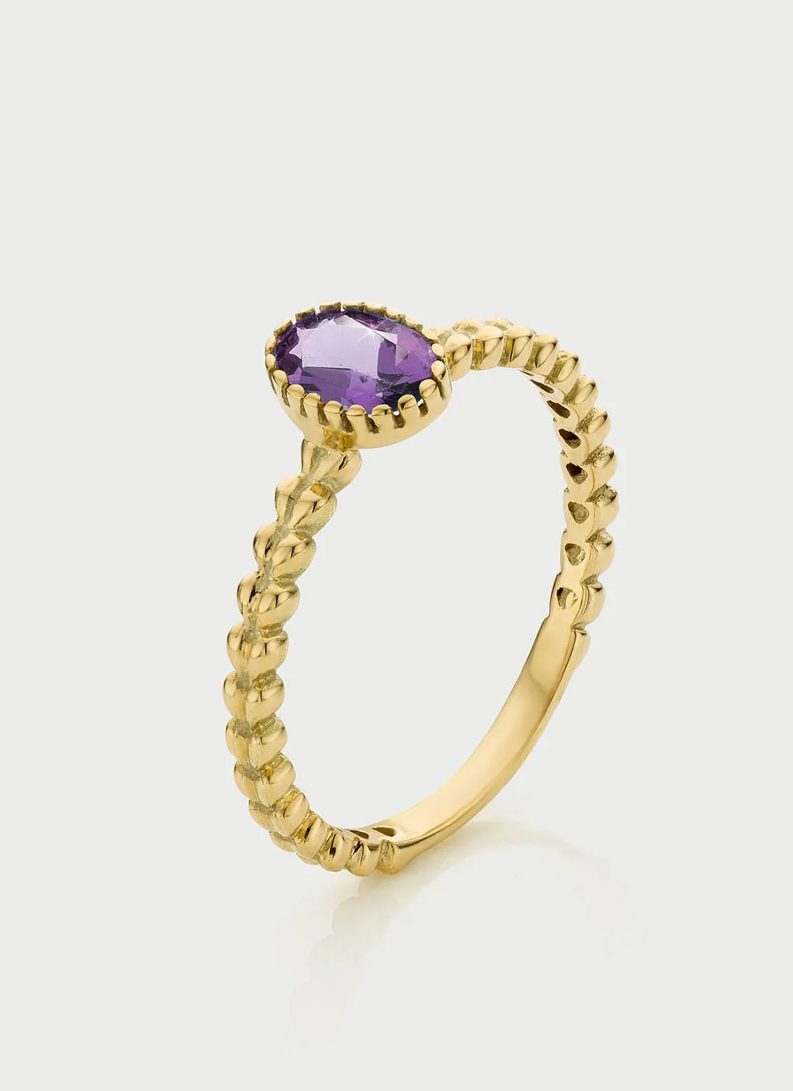 Caes amethyst february birthstone ring 14k gold