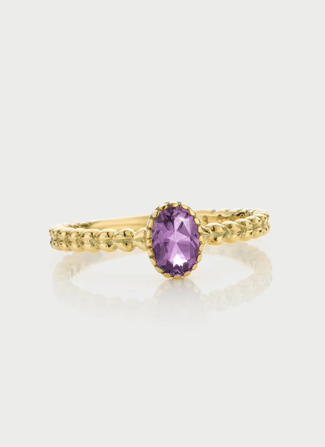 Caes amethyst february birthstone ring 14k gold