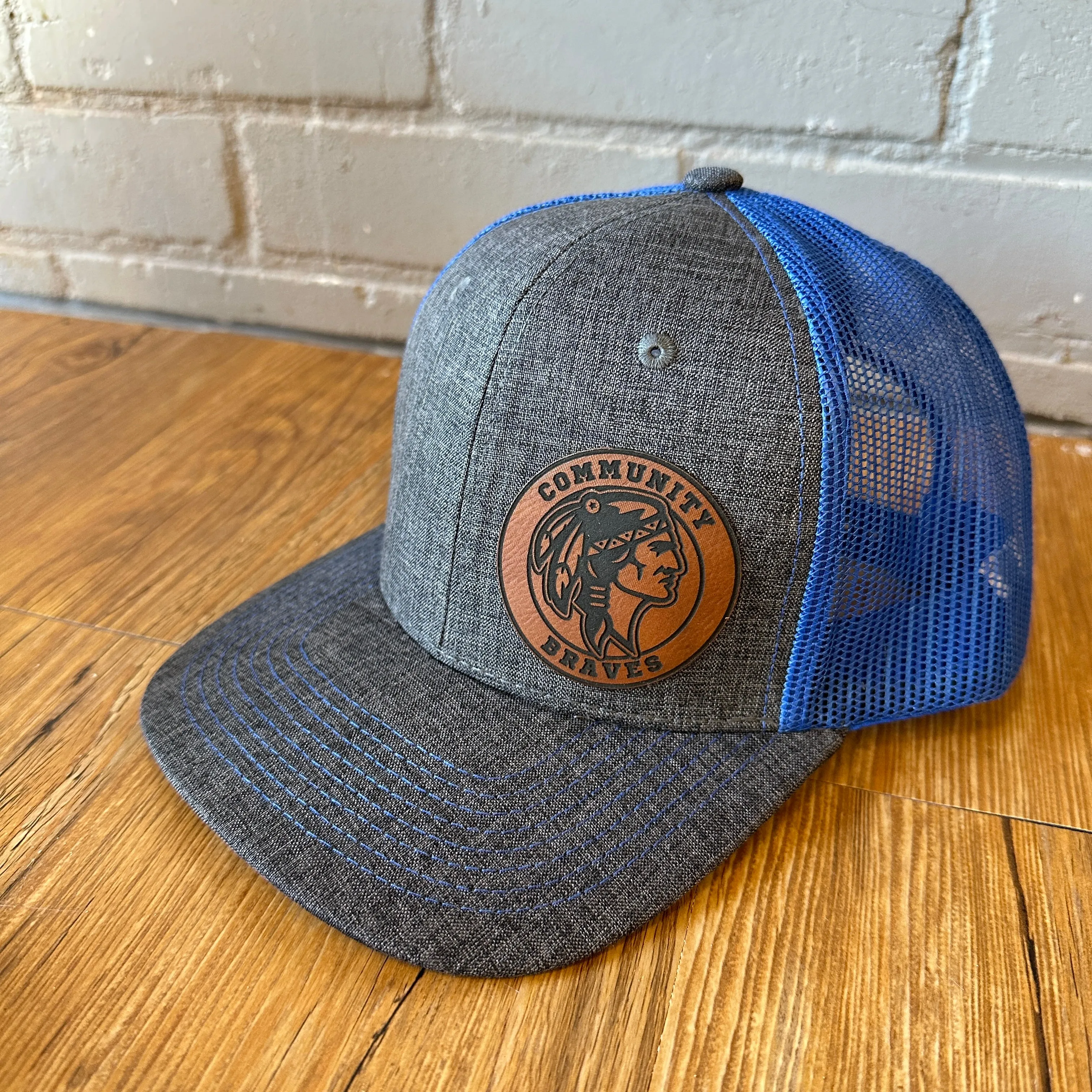 Community Braves Patch Hat  Charcoal Gray & Blue