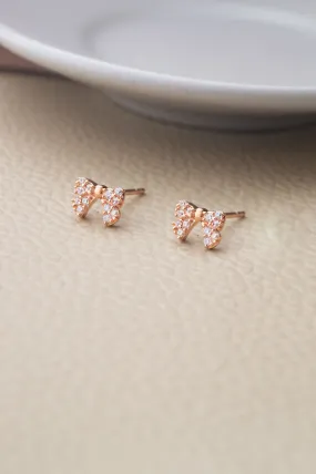 Cutie Bow Rose Gold Plated Sterling Silver Stud Earrings