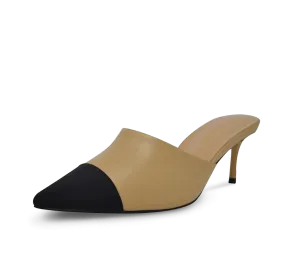 Debra Two Tone Kitten Heel Mules