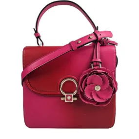 DV One Pink & Red Handbag with Top Handle & Flower Limited Edition