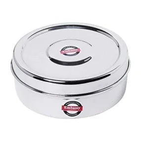 Embassy Sleek Puri Box/Container - Pack of 2 (Size 7, 300 ml each), Stainless Steel