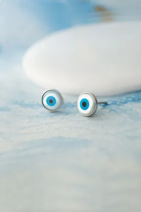 Evergreen Evil Eye Sterling Silver Stud Earrings