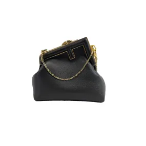 Fendi - NEW Nano Fendi First Charm Black Leather Chain Crossbody