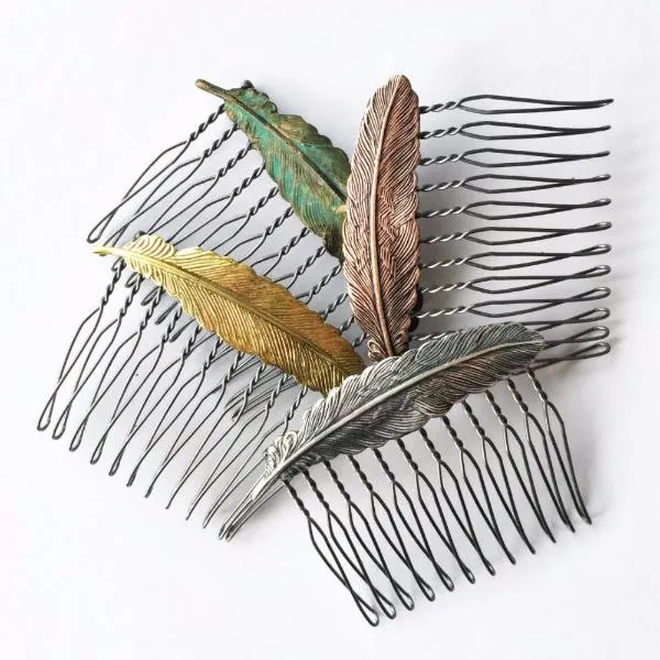 Floating Feather Hair Combs