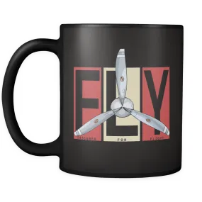 FLY Retro Airplane Propeller Mug