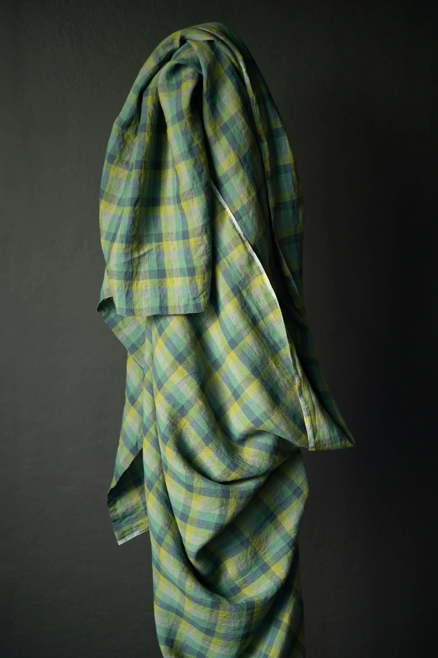 Following Laundered Linen Check Fabric