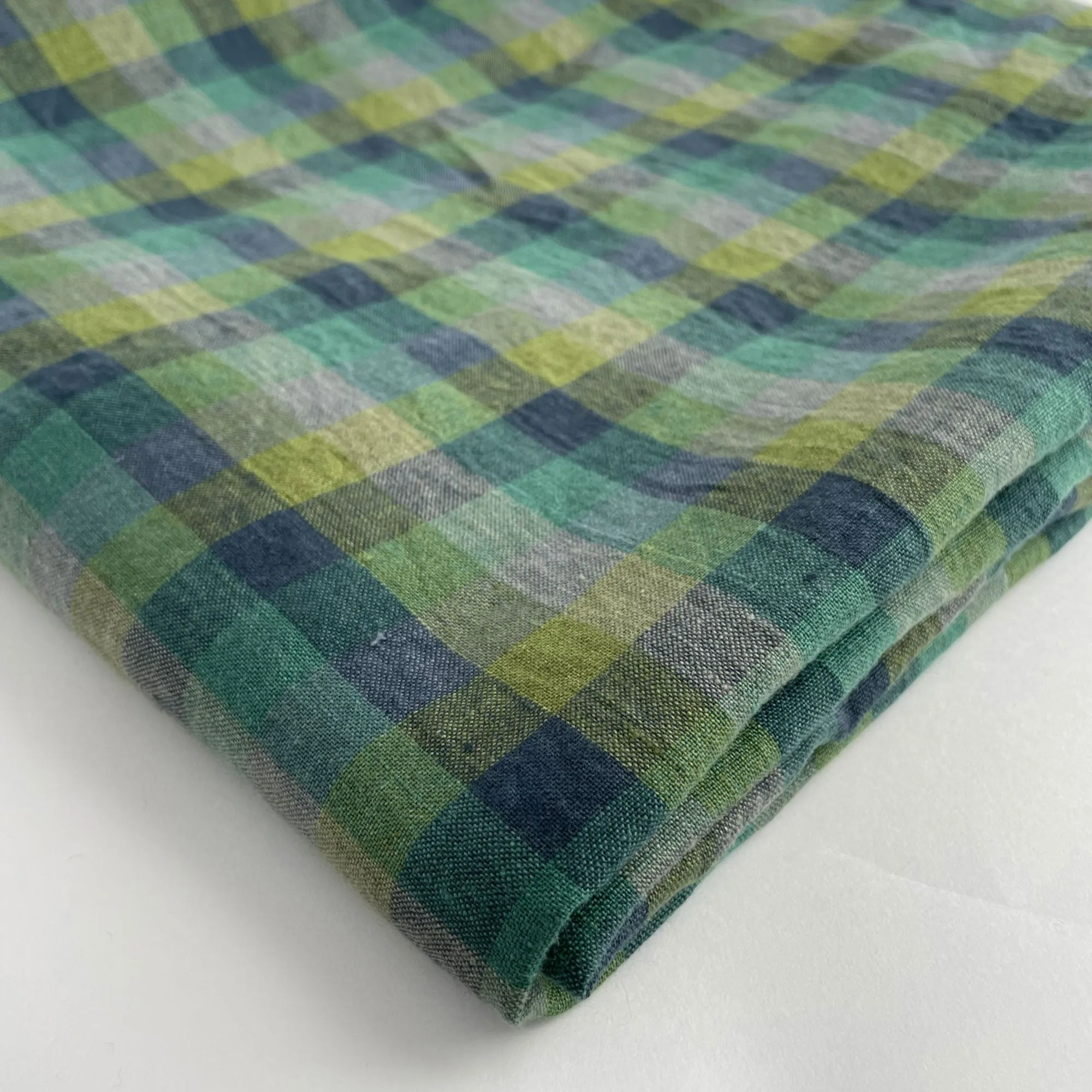 Following Laundered Linen Check Fabric