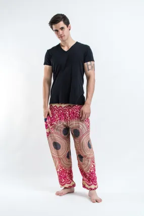 Geometric Mandalas Men's Harem Pants in Pink