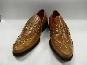 Hot!! Fiesso New Tan Leather Shoes with Studs FI 8617