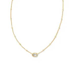 Kendra Scott Mini Elisa Pendant Necklace - Gold Dichroic Glass