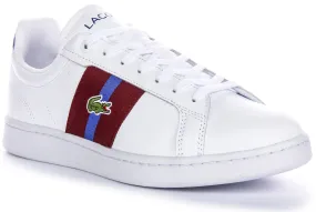 Lacoste Carnaby Pro CGR In White Burgundy For Men