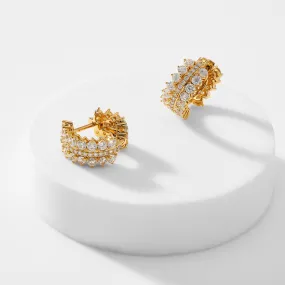 LEAH SMALL PAVE HUGGIE HOOP EARRINGS