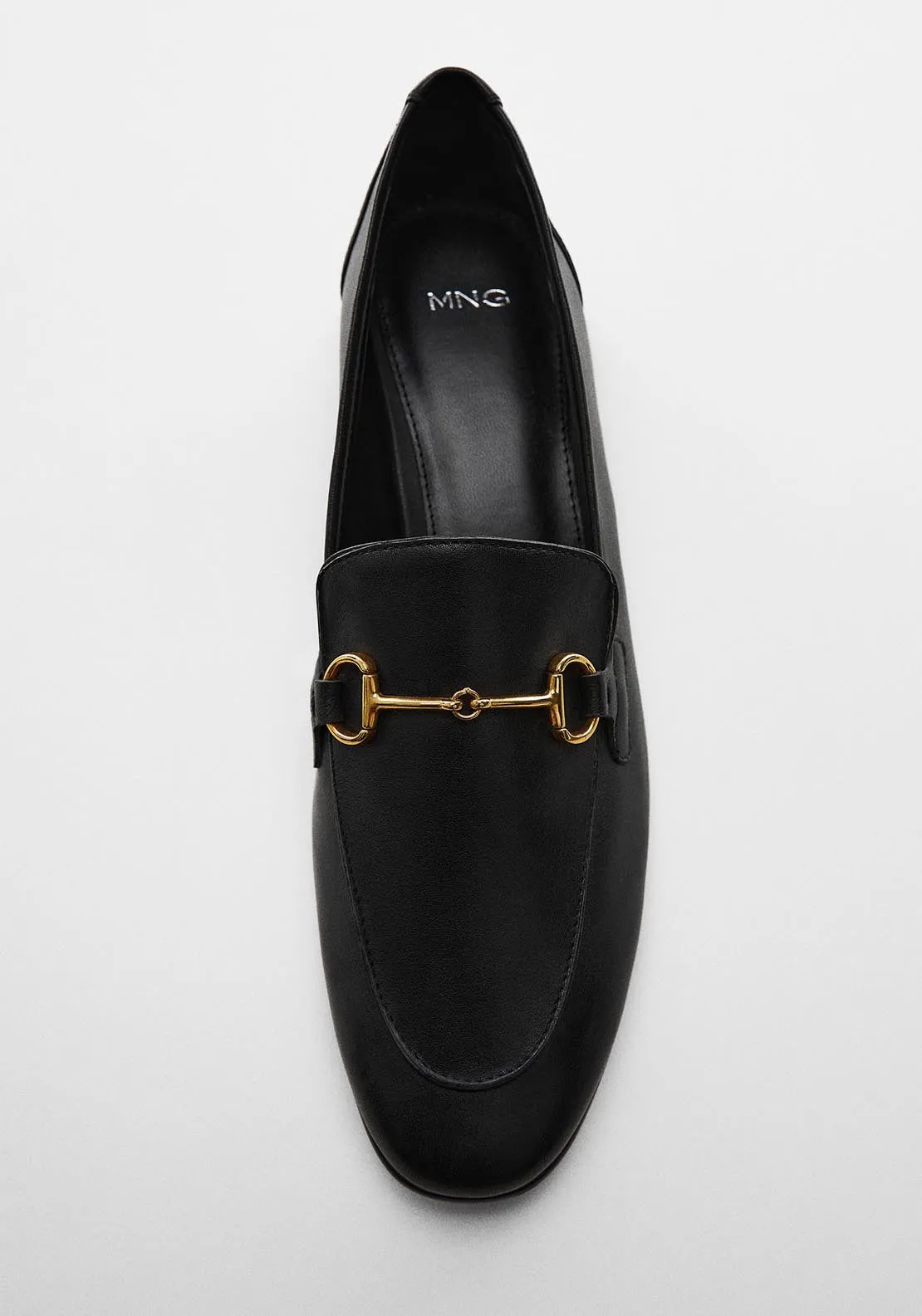 Leather moccasins with metallic detail