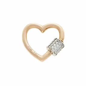 Marla Aaron 14k Yellow Gold Stoned Diamond Baby Heart Lock