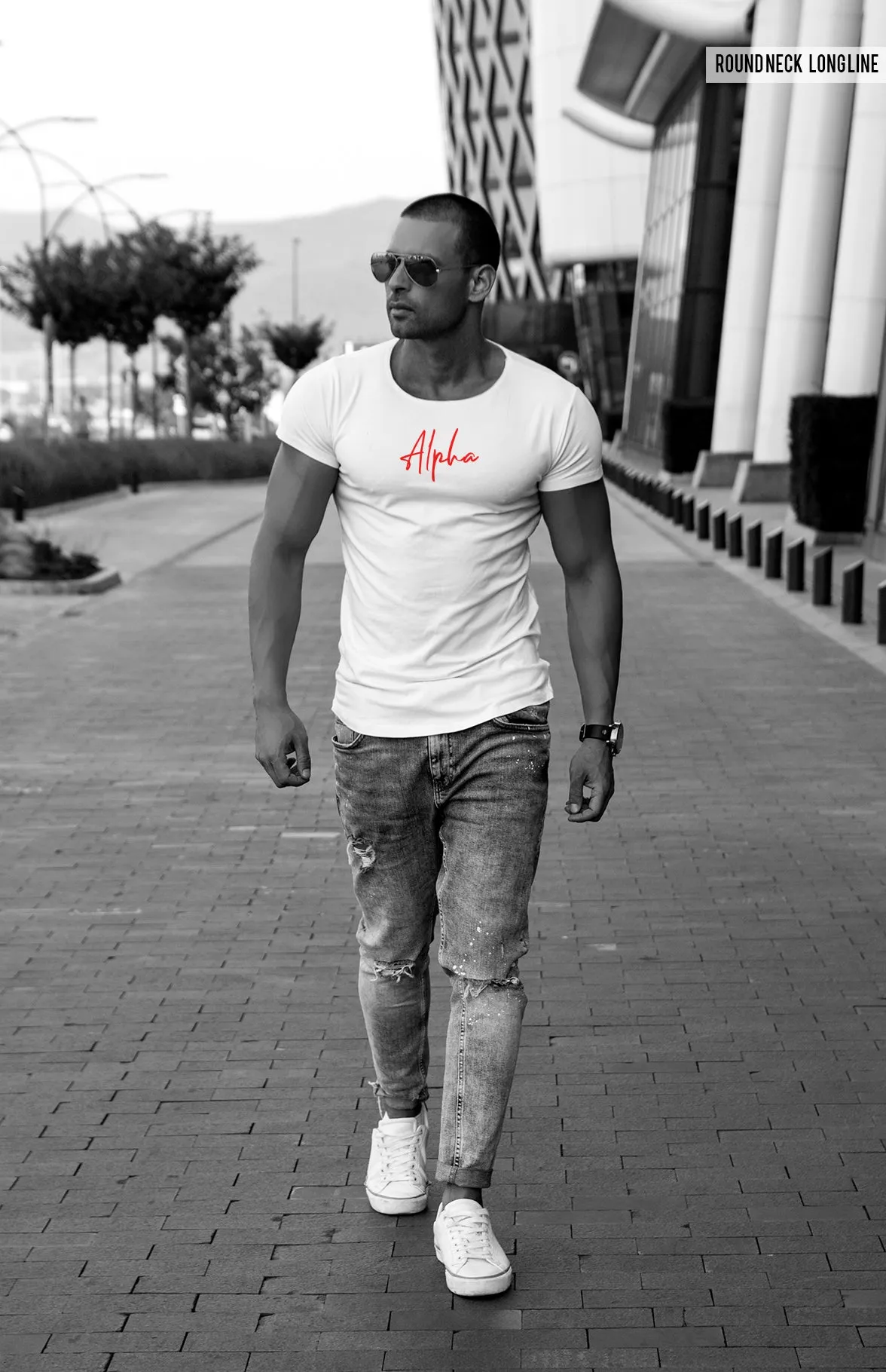 Men's Longline T-shirt "Alpha" MD948