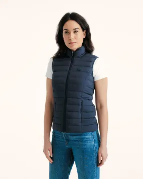 Navy Grenada stretch sleeveless puffer jacket